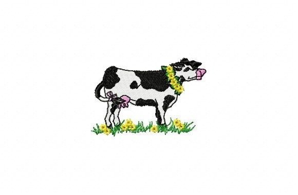 Cow with Flower