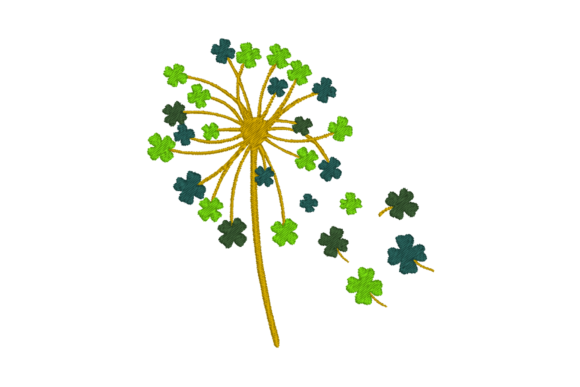 Dandelion Flower St Patrick s Day Embroidery