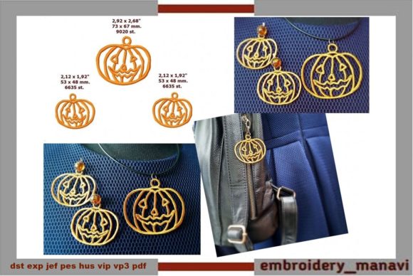 FSL Pumpkin Pendant Earrings Key Fob