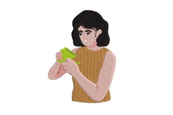 Woman Reading Tea Leaves Embroidery Design Review